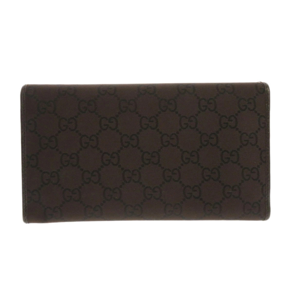 Gucci Wallet Long Canvas Leather GG Black